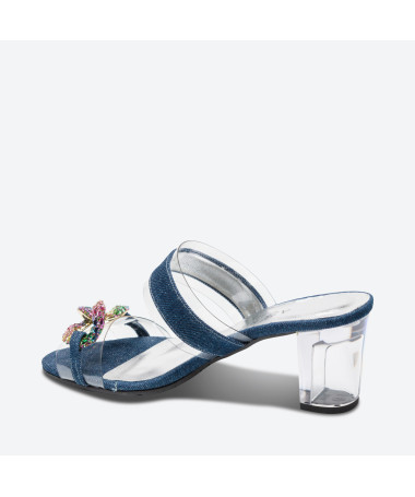 MULE MECHA pour femme - Azurée - Made in France