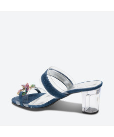 MULE MECHA pour femme - Azurée - Made in France