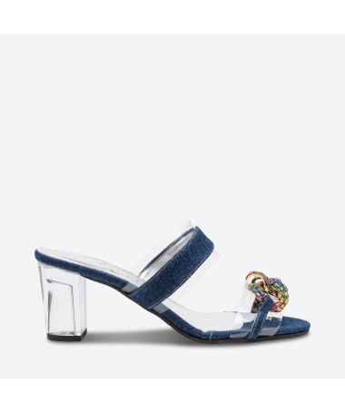 MULE MECHA pour femme - Azurée - Made in France