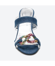 MULE MECHA pour femme - Azurée - Made in France