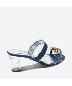 MULE MECHA pour femme - Azurée - Made in France