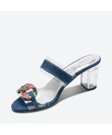 MULE MECHA pour femme - Azurée - Made in France