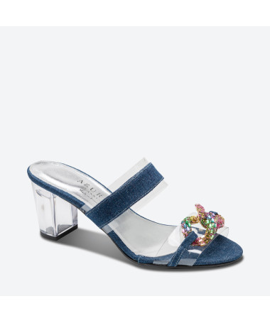 MULE MECHA pour femme - Azurée - Made in France