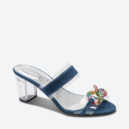 MULE MECHA pour femme - Azurée - Made in France