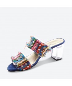 MULES MERRA - Azurée - Women's shoes made in France