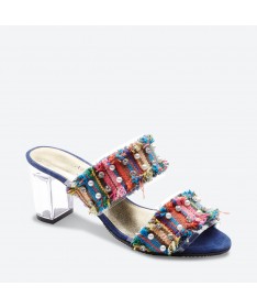 MULES MERRA - Azurée - Women's shoes made in France